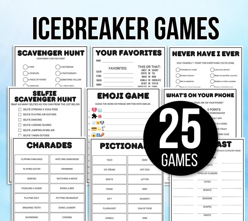 Icebreaker Games, Ice Breaker Games, Team Building Game, Roll and Tell Game, Getting to Know You Game, Icebreaker Questions, Happy Hour Game