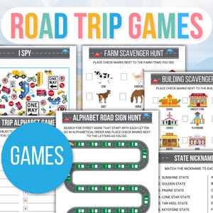 Mega Kids Road Trip Games, Travel Activities, Road Trip Games Bundle, Kids Travel Games, Kids Car Activities, Family Road Trip Games, Trip image 3