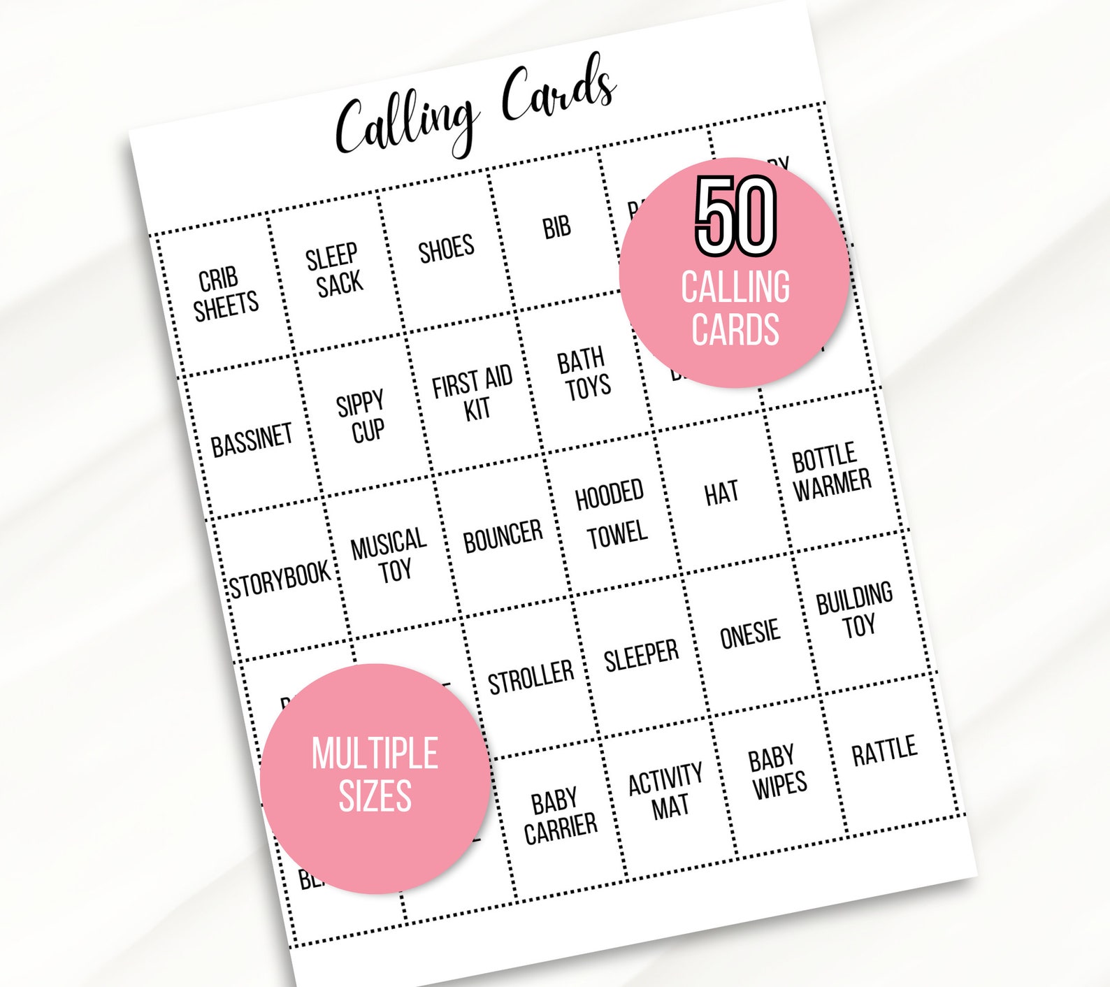 100 Baby Shower Bingo Cards, Baby Girl Bingo Game Cards, Baby Gift ...