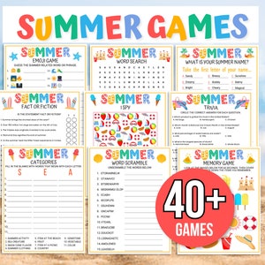 Sommerspiele bündeln, Sommeraktivitäten, Sommerparty Spiele, Sommerspiel bündeln, Kinder Sommer-Geburtstags-Spiele, Sommeraktivitäten am Schulende