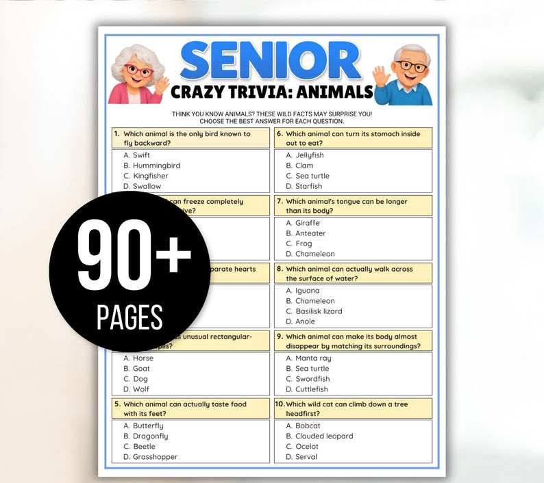 Senior Games Bundle, Activities for Seniors, Assisted Living Games, Nursing Home Activities, Senior Center Games, Senior Trivia, Senior