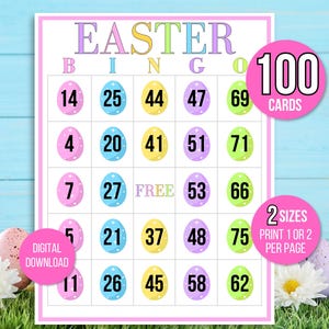 Osterbingo, 100 Osterbingokarten, Osteraktivität, Kinder-Ostern-Partyspiel, Oster-Klassenzimmeraktivität, Osterspiel, Ostersonntagschule