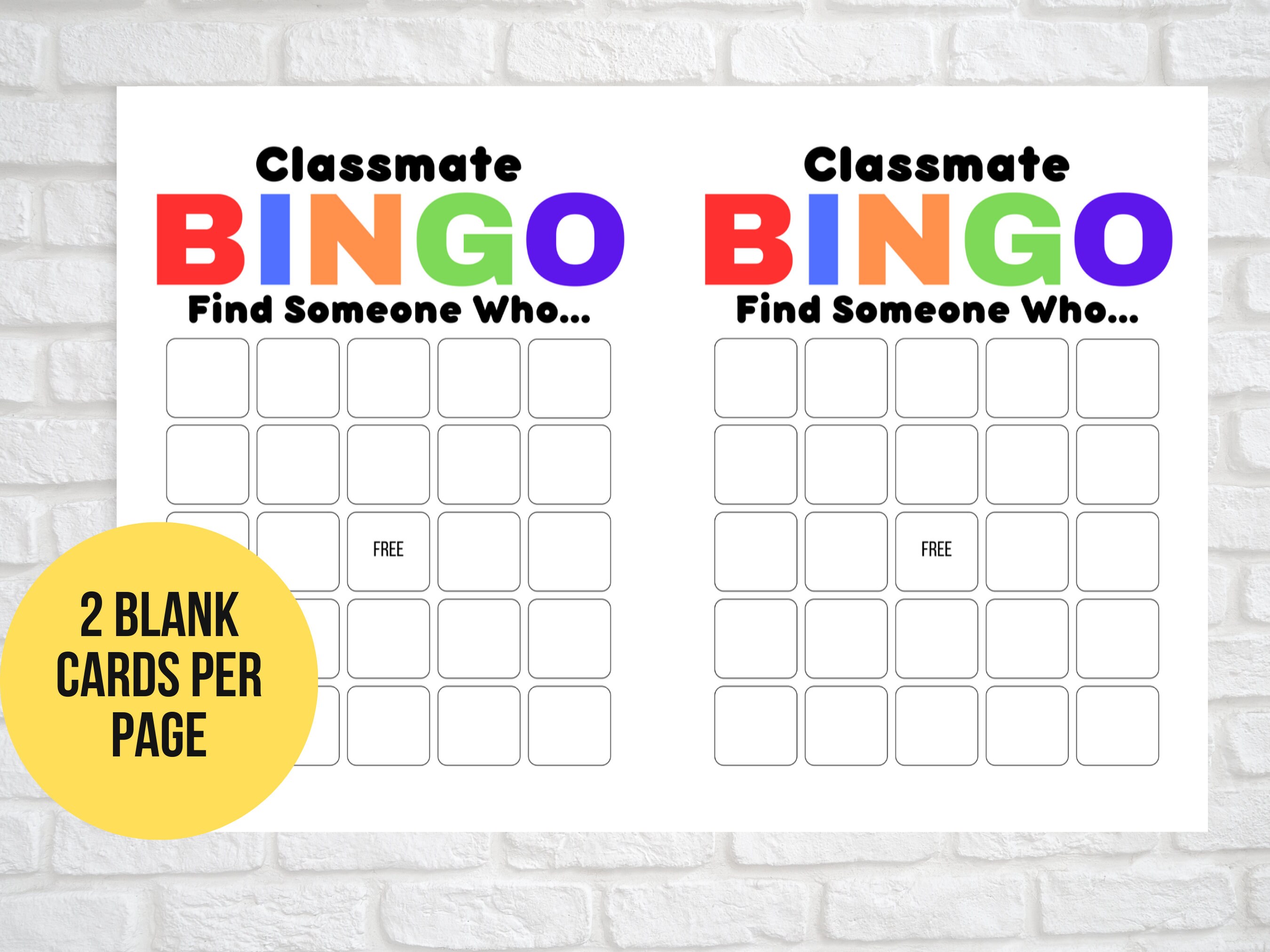 Classmate Bingo Get to Know You Bingo Find Someone Who - Etsy UK