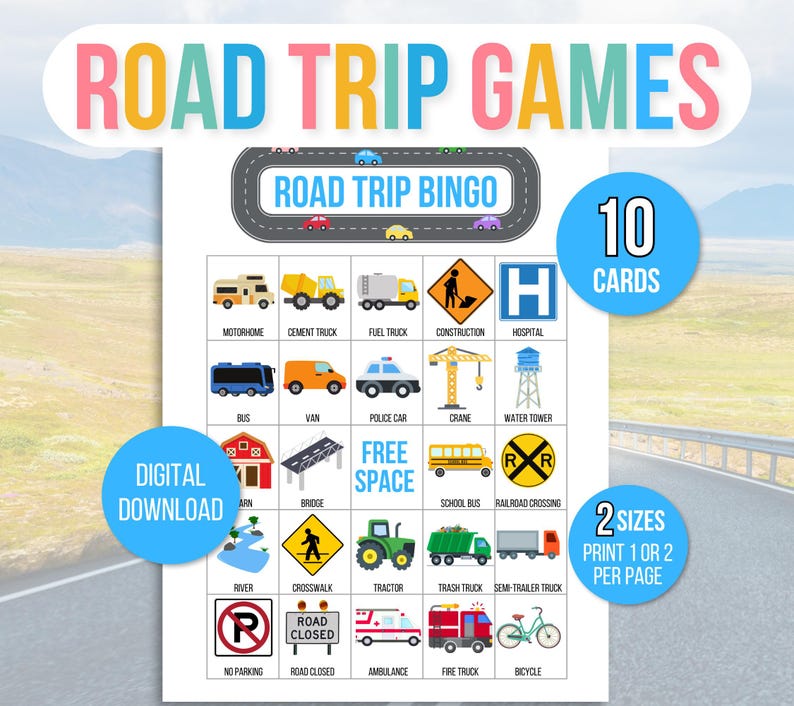Road Trip Scavenger Hunts, Road Trip Games, Road Trip Hunt, Road Trip Activities, Road Trip Bingo, Road Trip Games Bundle, Kids Travel Games