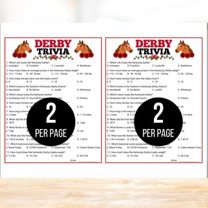 Kentucky Derby Trivia Game, Kentucky Derby Game, Kentucky Derby Trivia Games, Kentucky Derby Party Game, Kentucky Derby Fact or Fiction