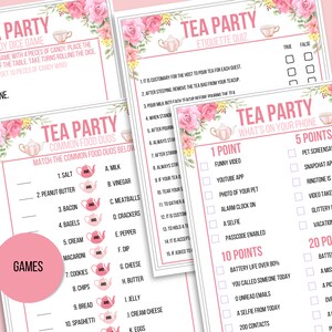 Tea Party Games Printable Bundle, Tea Party Activities, Ladies Tea ...