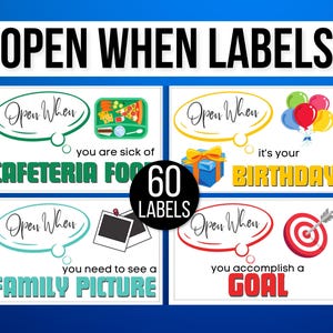 Open When Envelopes, College Open When Envelopes, Printable Open When ...