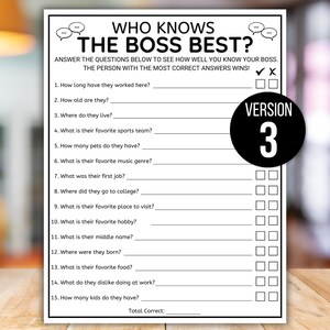 Office Games, Team Building Games, How Well Do You Know Your Team, Coworker Games, Happy Hour Office Party, How Well Do You Know Your Boss