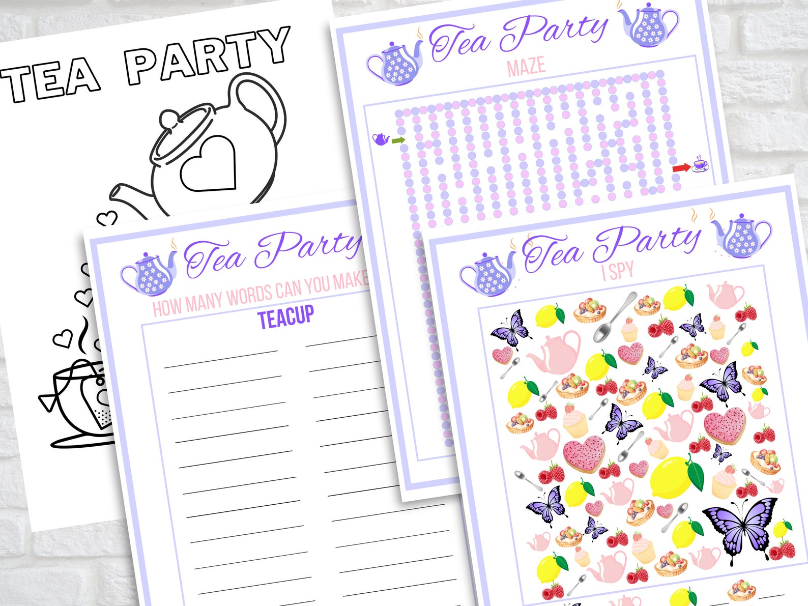 Tea Party Games Printable, Tea Party Activities, Girls Tea Party Games ...