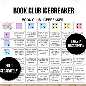 Book Club Discussion Questions Game, Book Club Game, Book Club Discussion Prompts, Book Lover Game, Book Game, Book Club Activity, Book Game