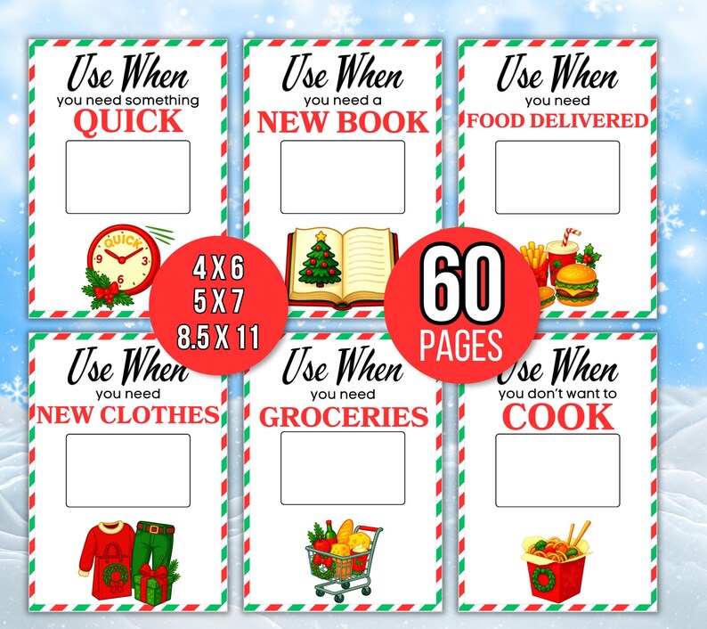 Christmas Gift Card Book, Printable Gift Card Book, Christmas Card Holder, Christmas College Care Package Kit, Personalized Gift Card Holder