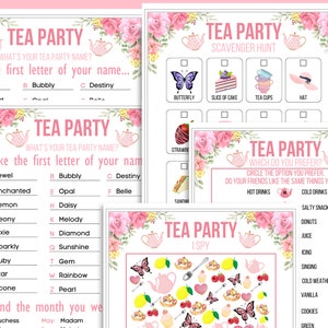 Tea Party Games Printable Bundle, Tea Party Activities, Ladies Tea ...