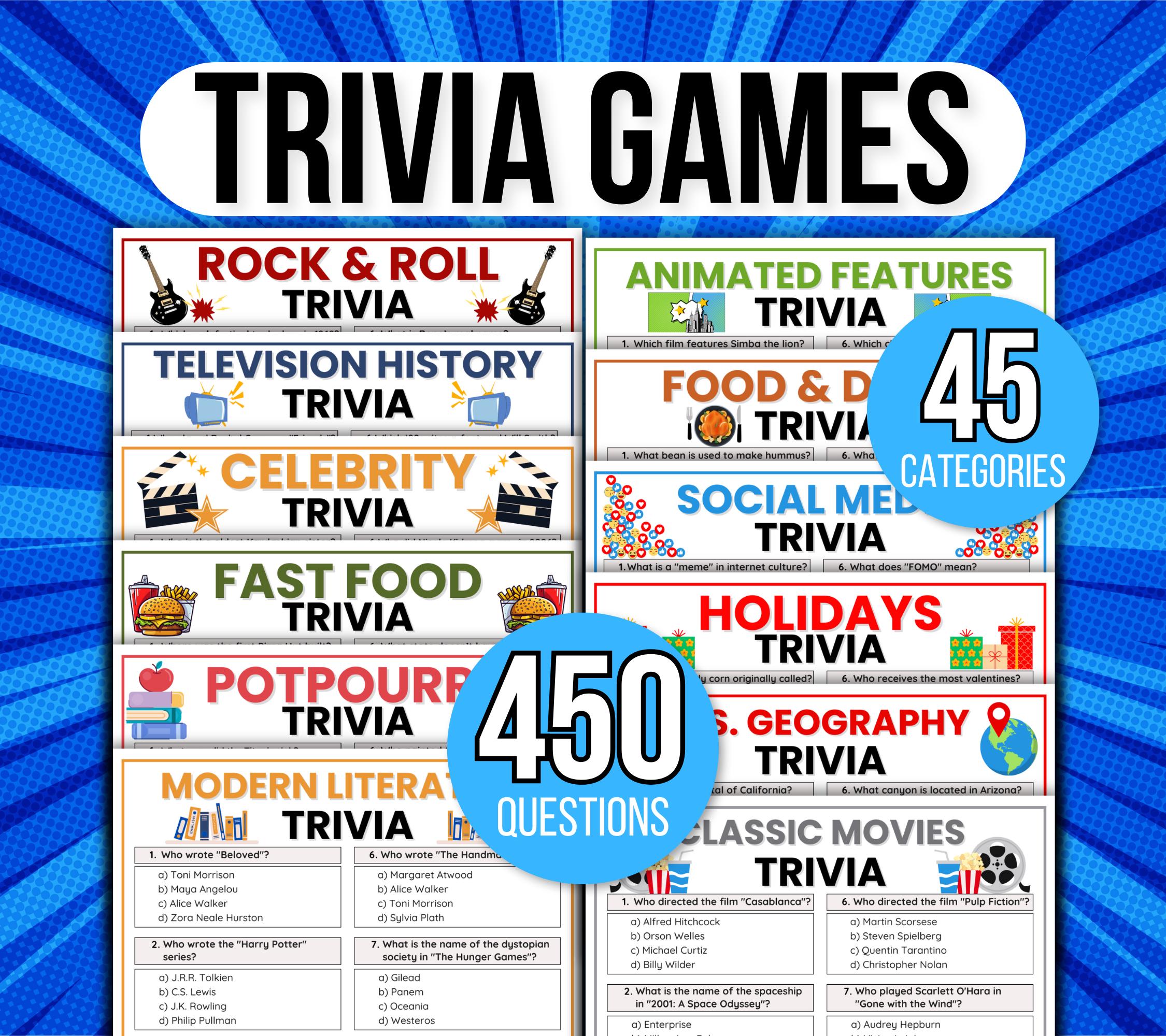 Pub Trivia Games Bundle, Trivia Night Games, Trivia Games Set, Family ...