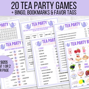 Tea Party Games Printable, Tea Party Activities, Girls Tea Party Games ...