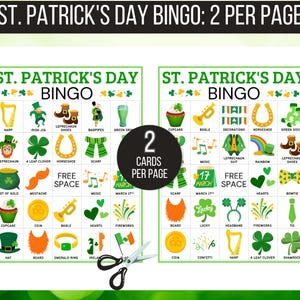 St. Patrick's Day Bingo, 50 St. Patrick's Bingo Cards, St. Patrick's Day Game, St. Paddy's Game for Kids, St. Patrick's Day Party Game