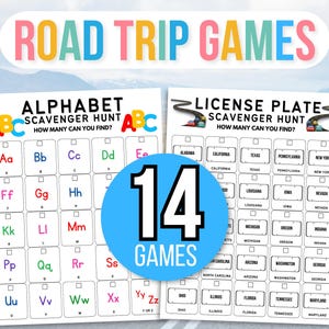 Road Trip Scavenger Hunts, Road Trip Games, Road Trip Hunt, Road Trip Activities, Road Trip Bingo, Road Trip Games Bundle, Kids Travel Games