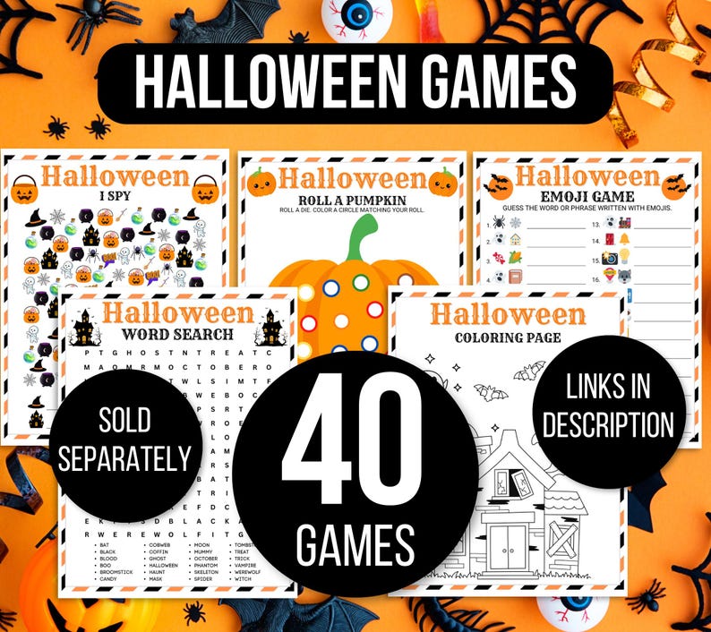 Halloween Bingo, 50 Halloween Bingo Cards, Halloween Games, Kids Halloween Party Game, Halloween Classroom Activity, Cute Halloween Activity