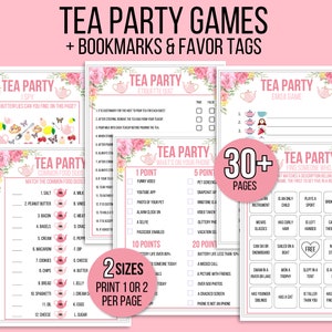 Tea Party Games Printable Bundle, Tea Party Activities, Ladies Tea ...