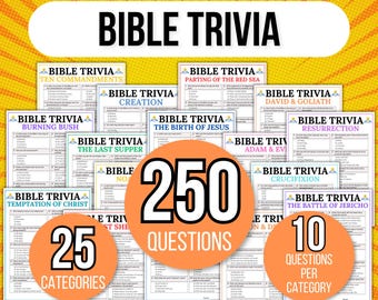Bible Trivia Games Bundle, Bible Games, Bible Trivia Night Games, Bible Trivia Games Set, Bible Game Night, Bible Quizzes, Bible Trivia Pack