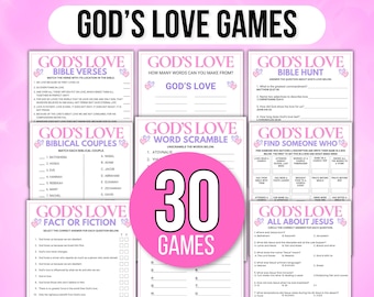 Bible Valentine's Games, Gods Love Bible Games, Valentine’s Bible Trivia Games, Valentine's Day Christian Bundle, Valentine's Sunday School