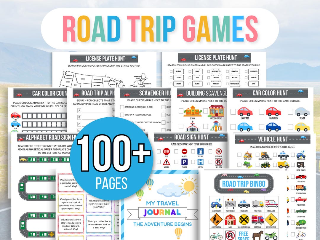 Mega Kids Road Trip Games, Travel Activities, Road Trip Games Bundle ...