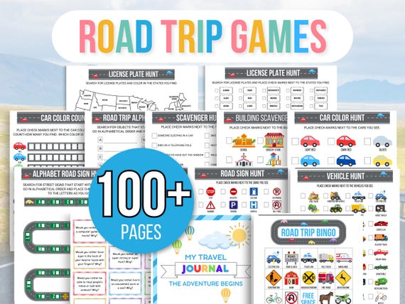 Mega Kids Road Trip Games, Travel Activities, Road Trip Games Bundle, Kids Travel Games, Kids Car Activities, Family Road Trip Games, Trip