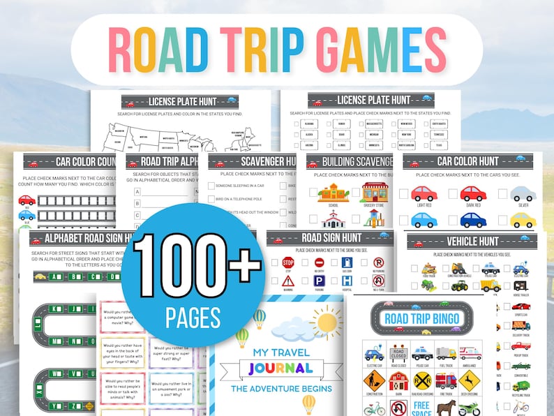 Mega Kids Road Trip Games, Travel Activities, Road Trip Games Bundle, Kids Travel Games, Kids Car Activities, Family Road Trip Games, Trip