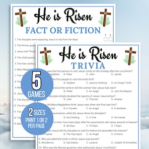 Easter Bible Trivia, Resurrection Trivia, He is Risen Trivia, Religious Easter Trivia, Holy Week Trivia, Bible Easter Games, Easter Activity