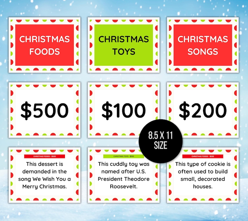 Christmas Jeoparty Game Bundle, Christmas Jeoparty Games, Christmas Jeoparty, Christmas Jeoparty Games for Kids, Teen Christmas Game, Trivia