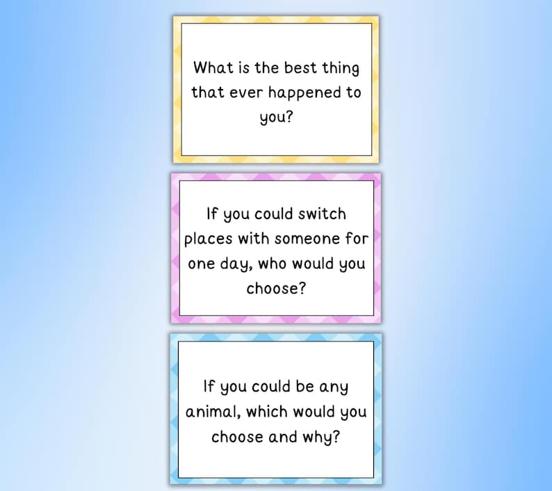210 Conversation Cards, Conversation Starters, Road Trip Conversation Cards, Family Conversation Starter Cards, Icebreaker Game, Dinner Card