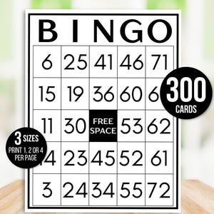 300 Bingo Cards, Jumbo Carte Bingo, 300 Jumbo Bingo Cards, Carte Bingo Classroom Activity, Carte Bingo for Kids, Kids Printable Bingo Game