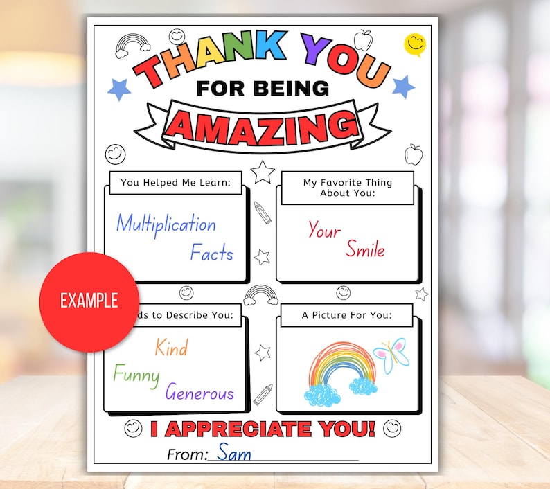 Thanks Section Teacher Appreciation Gift, Teacher Appreciation Week, Teacher Thank You ...