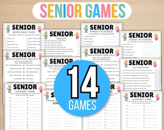 Senior Games Bundle, Senior Party Games, Senior Riddles, Brain Games for Seniors, Trivia for Seniors, Fun Elderly Games, Games for Seniors