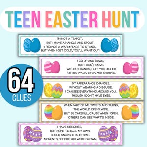 Easter Treasure Hunt For Teens and Tweens, Adult Easter Hunt, Treasure Hunt Easter Clues, Easter Egg Hunt for Teens, Teen Easter Hunt