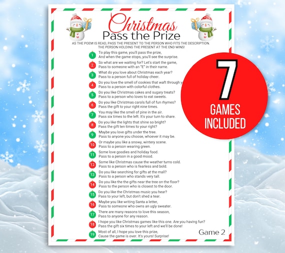 Christmas Pass the Parcel Game, Pass the Prize Game, Christmas Party Game, Teen Christmas Game, Pass the Present Game, Fun Christmas Game