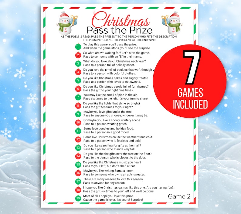 Christmas Pass the Parcel Game, Pass the Prize Game, Christmas Party Game, Teen Christmas Game, Pass the Present Game, Fun Christmas Game