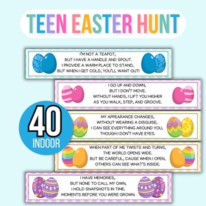 Easter Treasure Hunt For Teens and Tweens, Adult Easter Hunt, Treasure Hunt Easter Clues, Easter Egg Hunt for Teens, Teen Easter Hunt