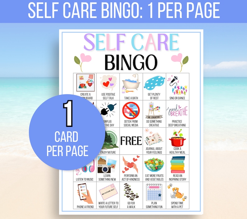 Self Care Bingo, 30 Self Care Bingo Cards, Self Care Challenge, Self Love Challenge, Wellness Bingo, Self Care Checklist, Self Care Activity