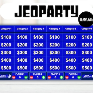 Editable Jeoparty Template, Jeoparty Game, Jeoparty Template, Jeoparty Customizable Game, Virtual Party Game, Powerpoint Jeoparty Bundle