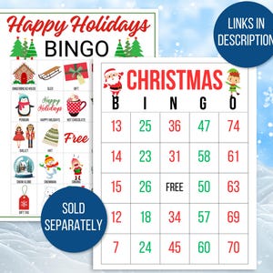 Winter Bingo, 60 Winter Bingo Cards, Winter Games, Winter Activity For Kids, Kids Winter Party Game, Winter Classroom Activity, Winter Games image 9