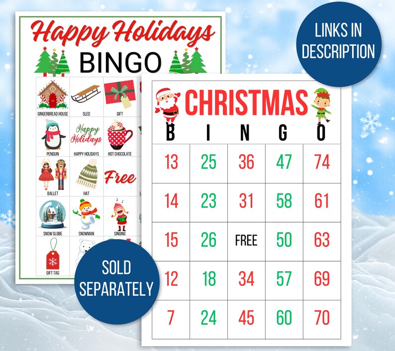 Winter Bingo, 60 Winter Bingo Cards, Winter Games, Winter Activity For Kids, Kids Winter Party Game, Winter Classroom Activity, Winter Games image 9