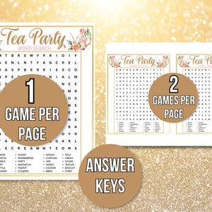 Tea Party Games Printable, Tea Party Activities, Girls Tea Party Games ...