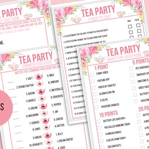 Tea Party Games Printable Bundle Tea Party Activities Ladies - Etsy
