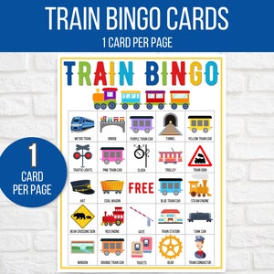 Train Bingo, 30 Printable Train Bingo Cards, Train Travel Bingo, Train ...