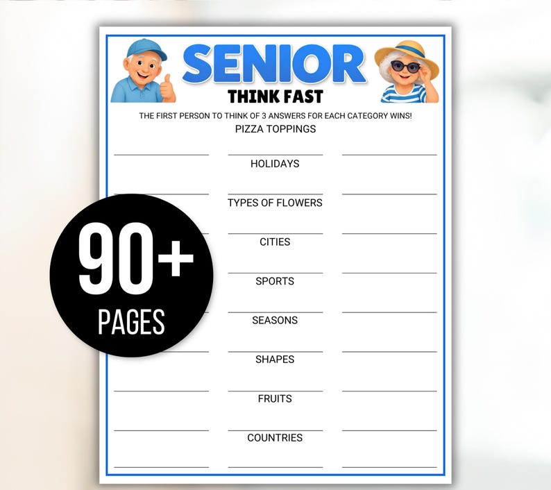 Senior Games Bundle, Activities for Seniors, Assisted Living Games, Nursing Home Activities, Senior Center Games, Senior Trivia, Senior