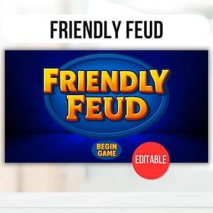 Editable Friendly Feud Game Template, Friendly Feud Game, Friendly Feud Template, Friendly Feud Customizable Game, Virtual Party Game, Feud
