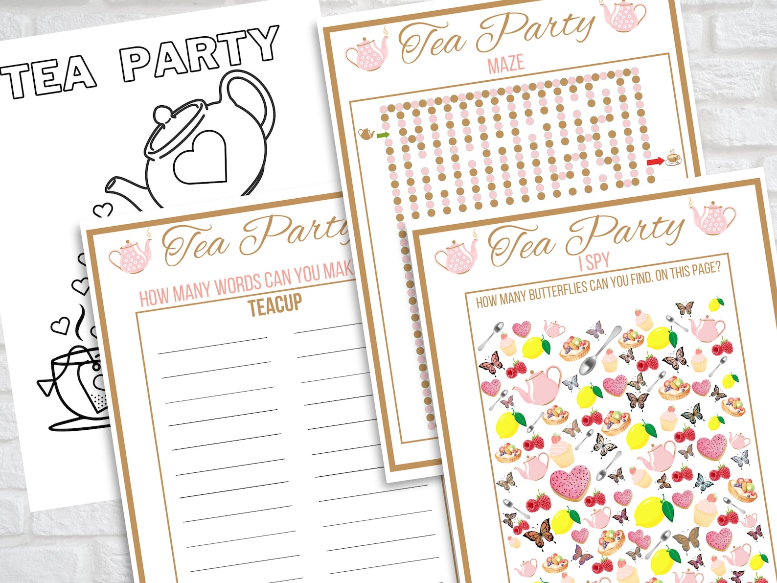 Tea Party Games Printable Tea Party Activities Girls Tea - Etsy