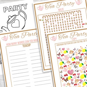 Tea Party Games Printable, Tea Party Activities, Girls Tea Party Games ...