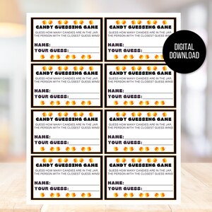 Candy Corn Guessing Game, Candy Corn Prize Game, Halloween Party Game, Teen Halloween Game, Halloween Games, Candy Corn Sign