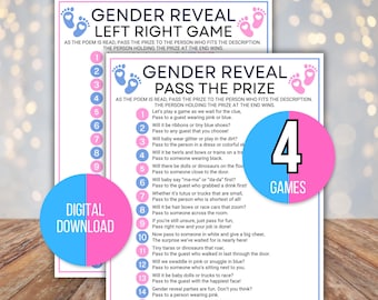 Gender Reveal Pass the Gift Games, Gender Reveal Pass the Prize Games, Gender Reveal Left Right Games, Gender Reveal Activity, Gender Reveal